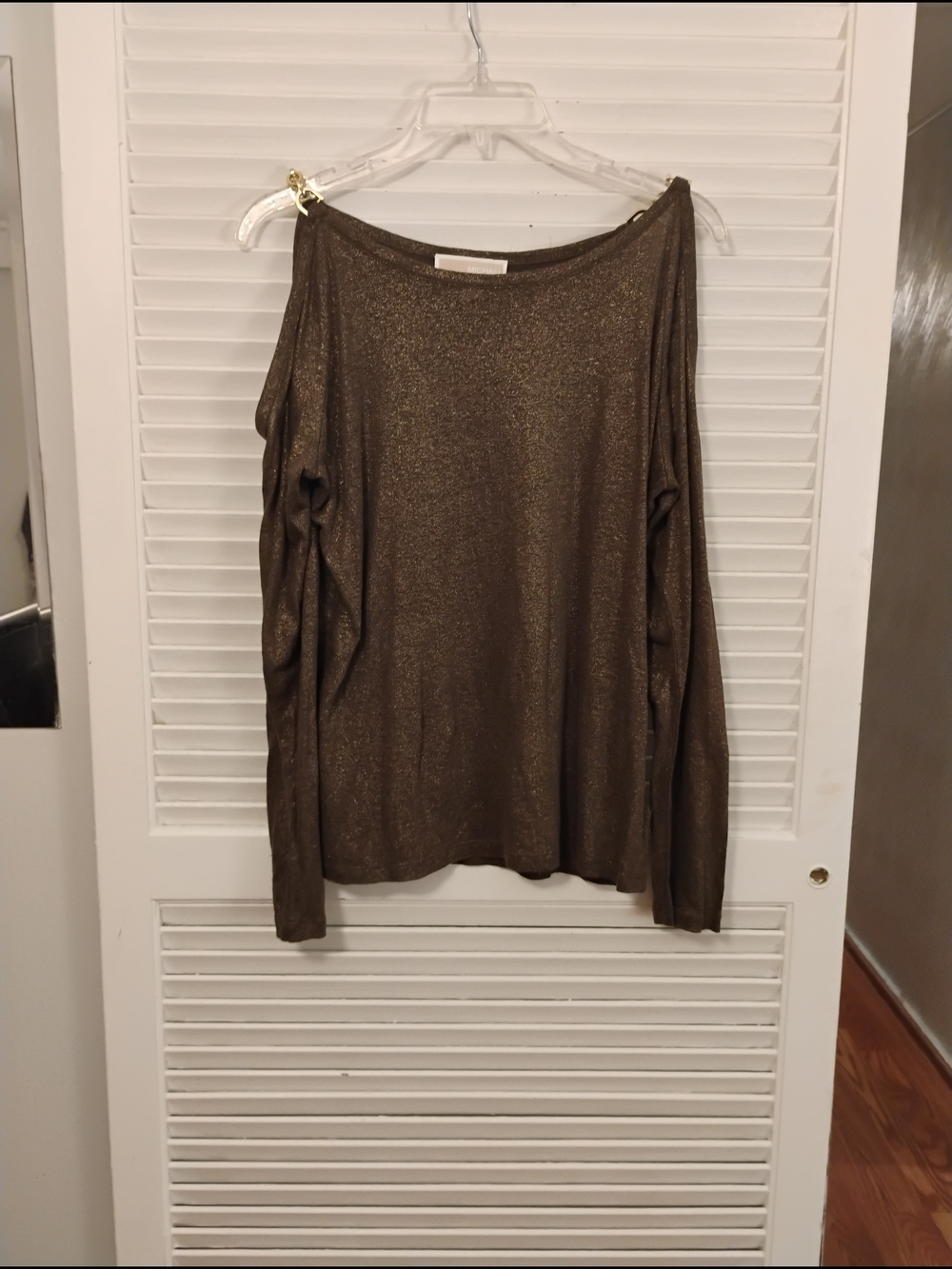 Michael Kors Metallic Brown Knit Top with Gold Lurex - Picture 2 of 7